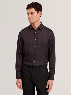 Ted Baker Akselle Floral Shirt, Dark Brown, Dark Brown