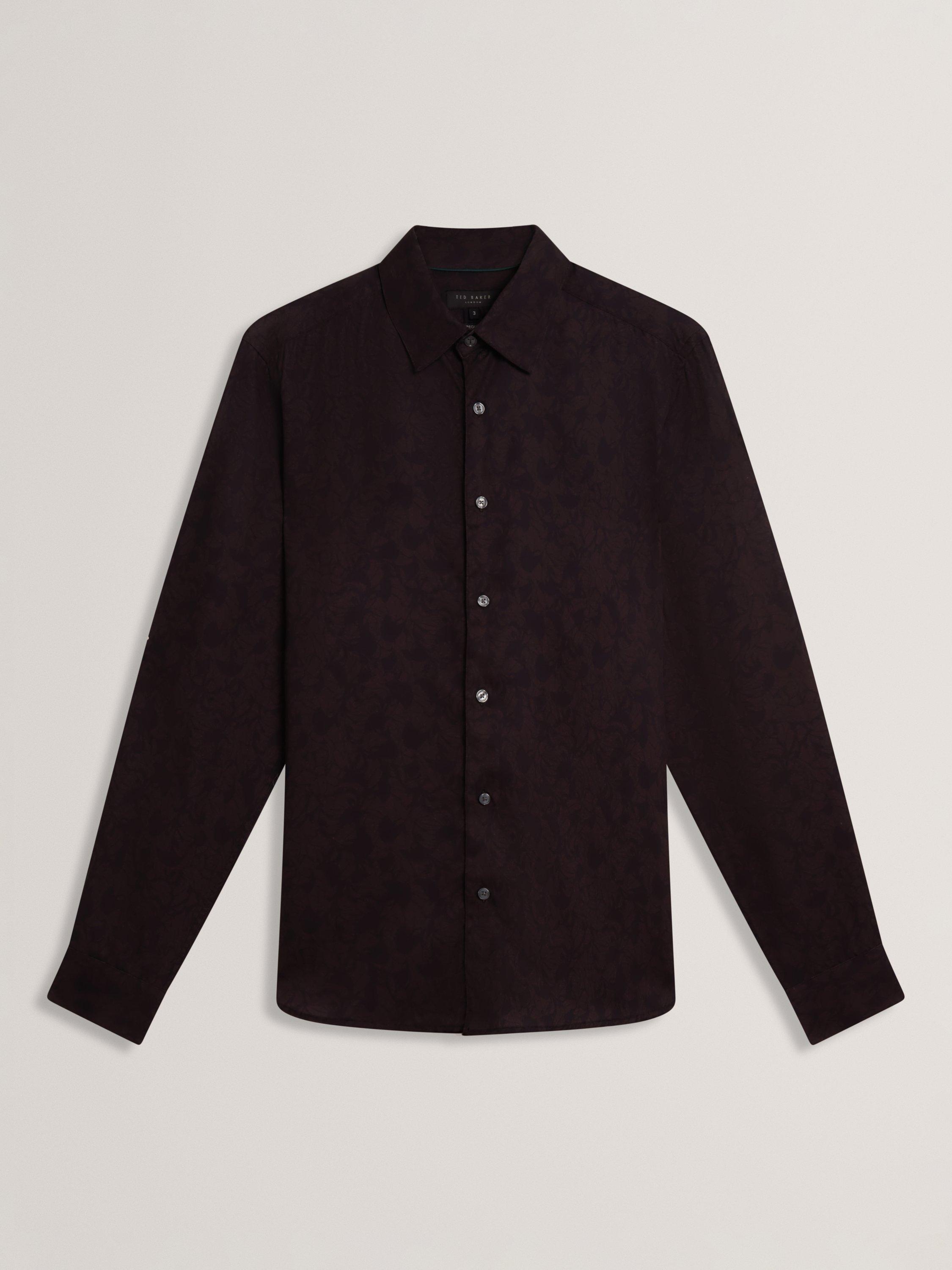 Product image 4 of 5, which shows Ted Baker Akselle Floral Shirt, Dark Brown, M