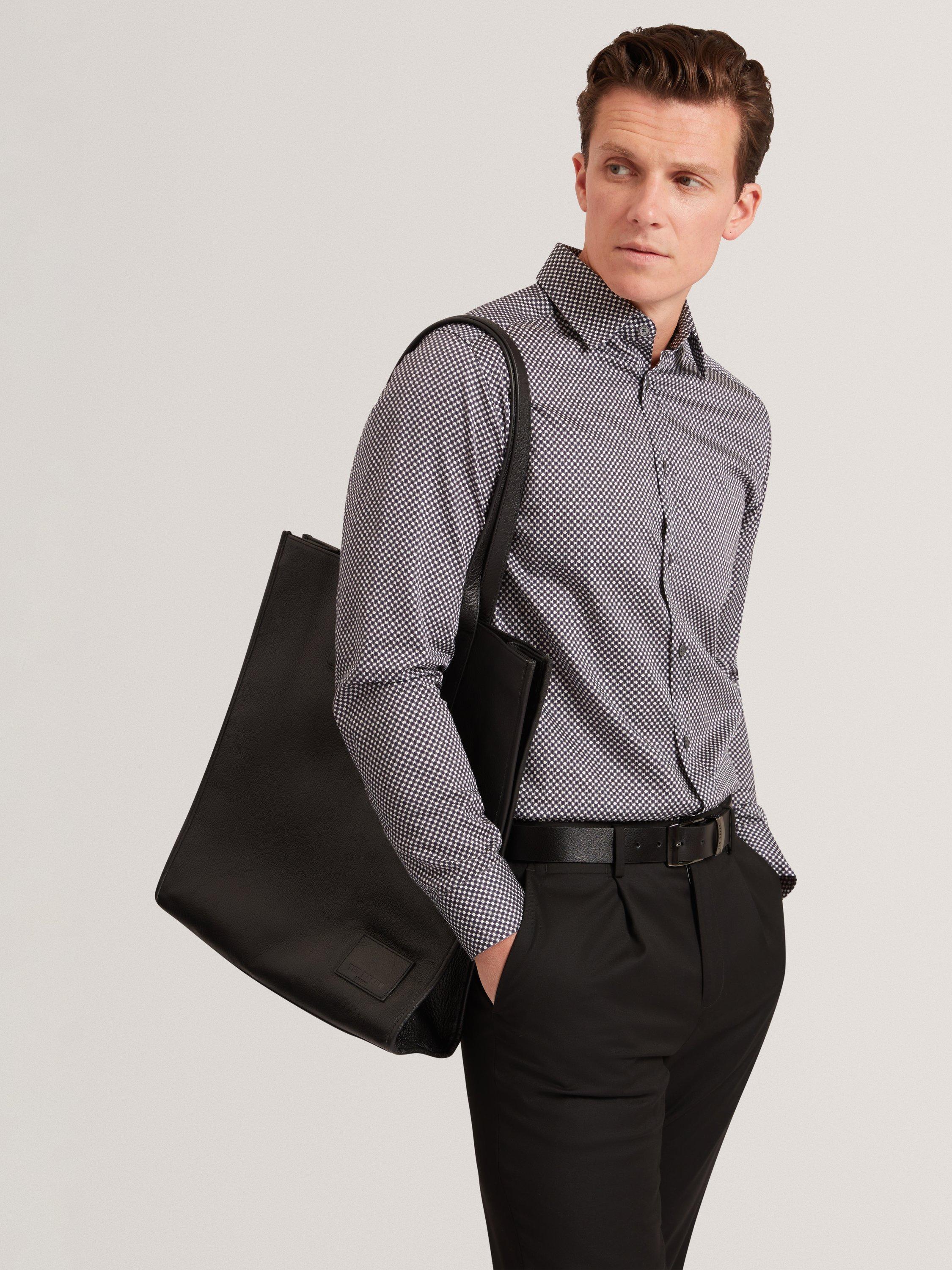 Product image 1 of 7, which shows Ted Baker Jozef Regular Fit Cotton Shirt, Navy, S