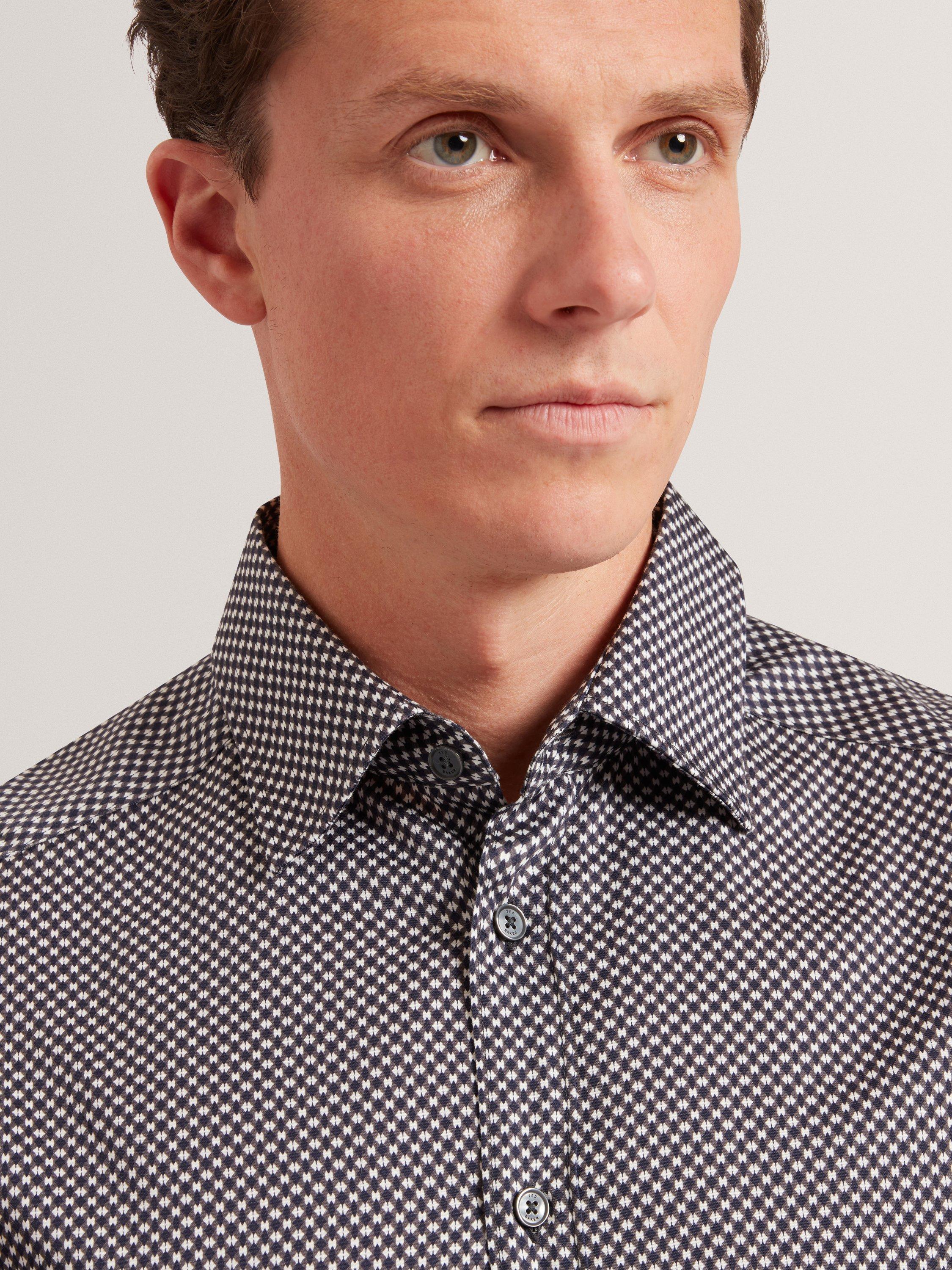 Product image 3 of 7, which shows Ted Baker Jozef Regular Fit Cotton Shirt, Navy, S