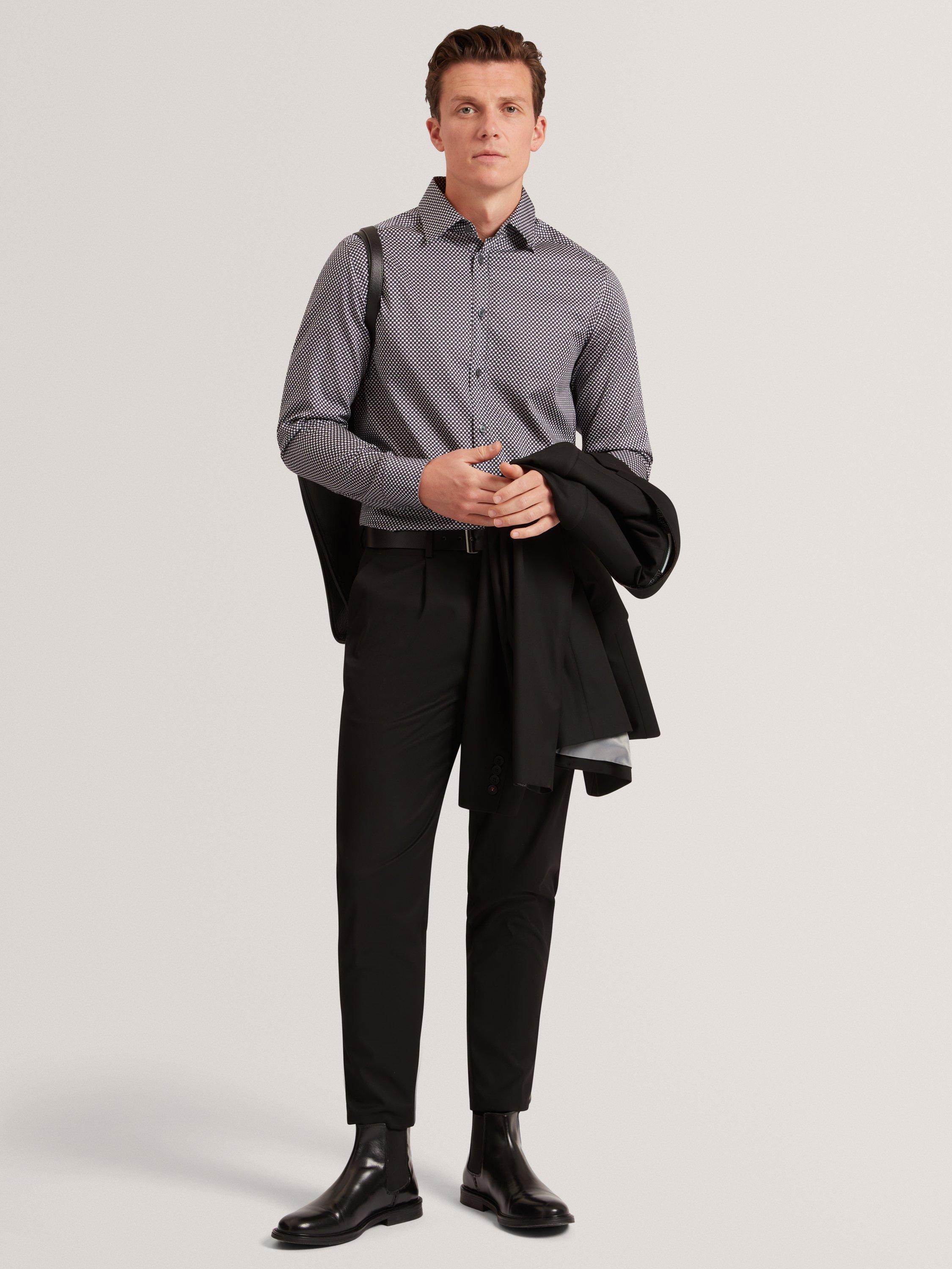 Product image 5 of 7, which shows Ted Baker Jozef Regular Fit Cotton Shirt, Navy, S