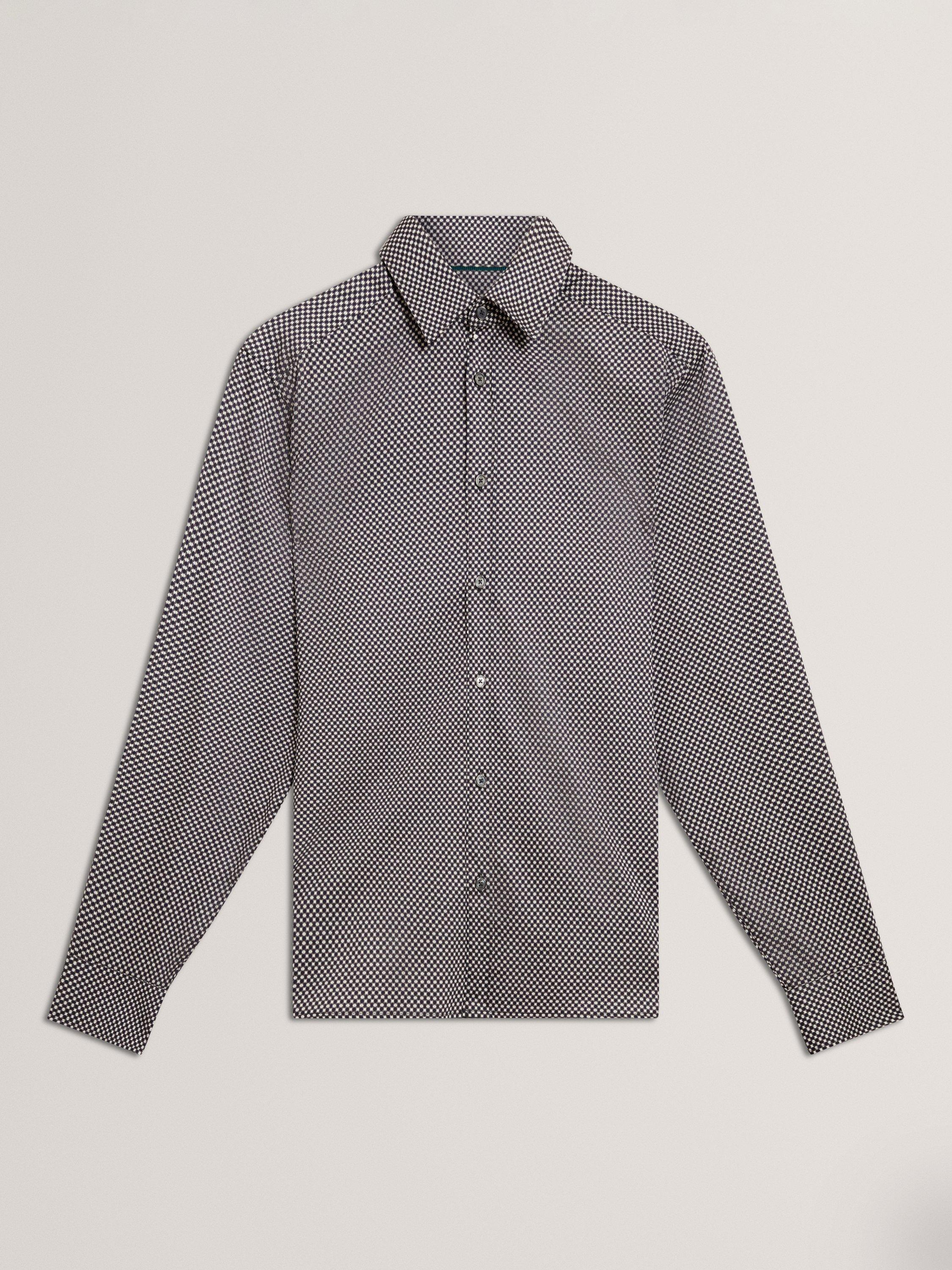 Product image 6 of 7, which shows Ted Baker Jozef Regular Fit Cotton Shirt, Navy, S