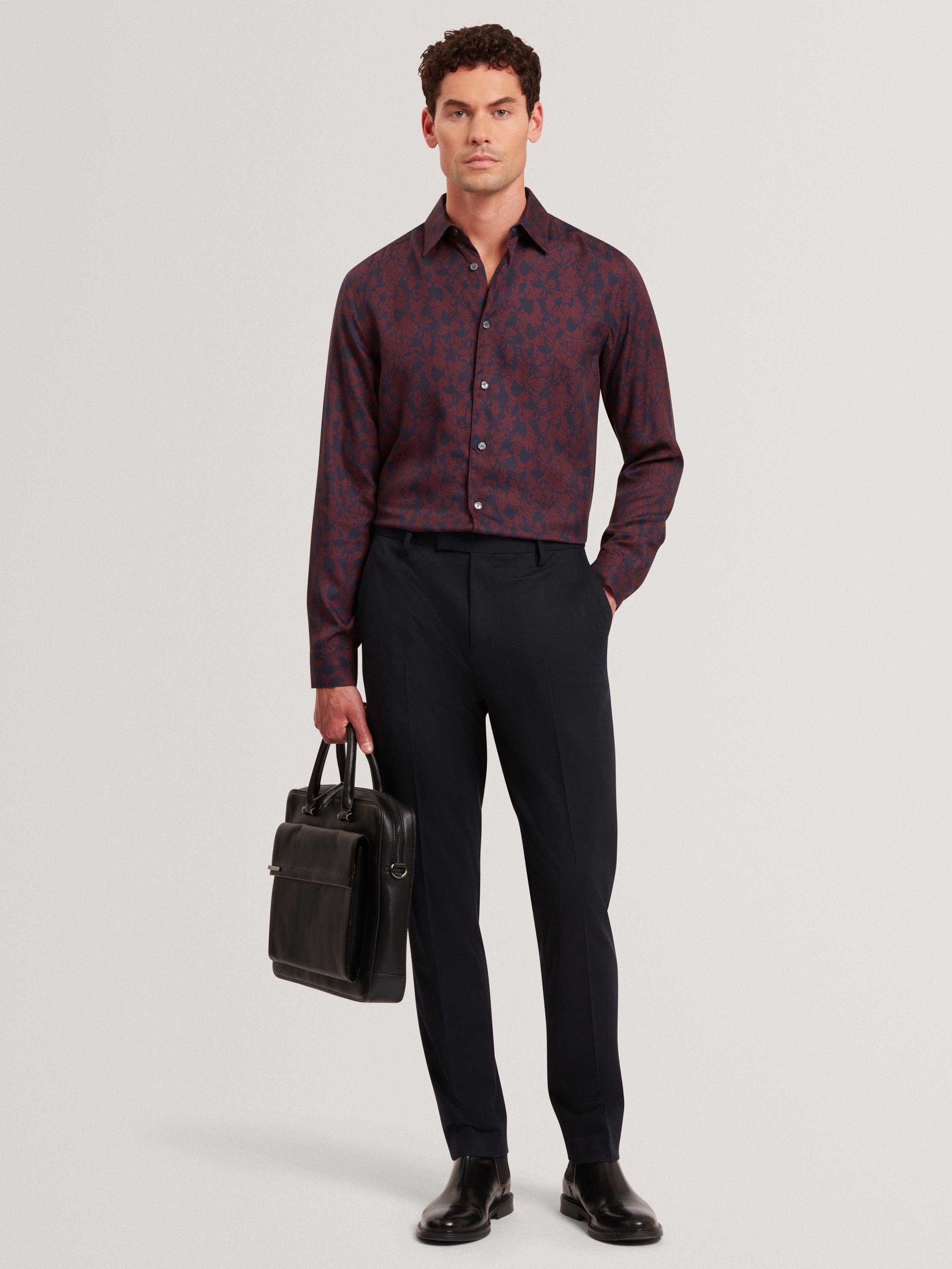 Product image 2 of 7, which shows Ted Baker Akselle Regular Fit Shirt, Maroon, M