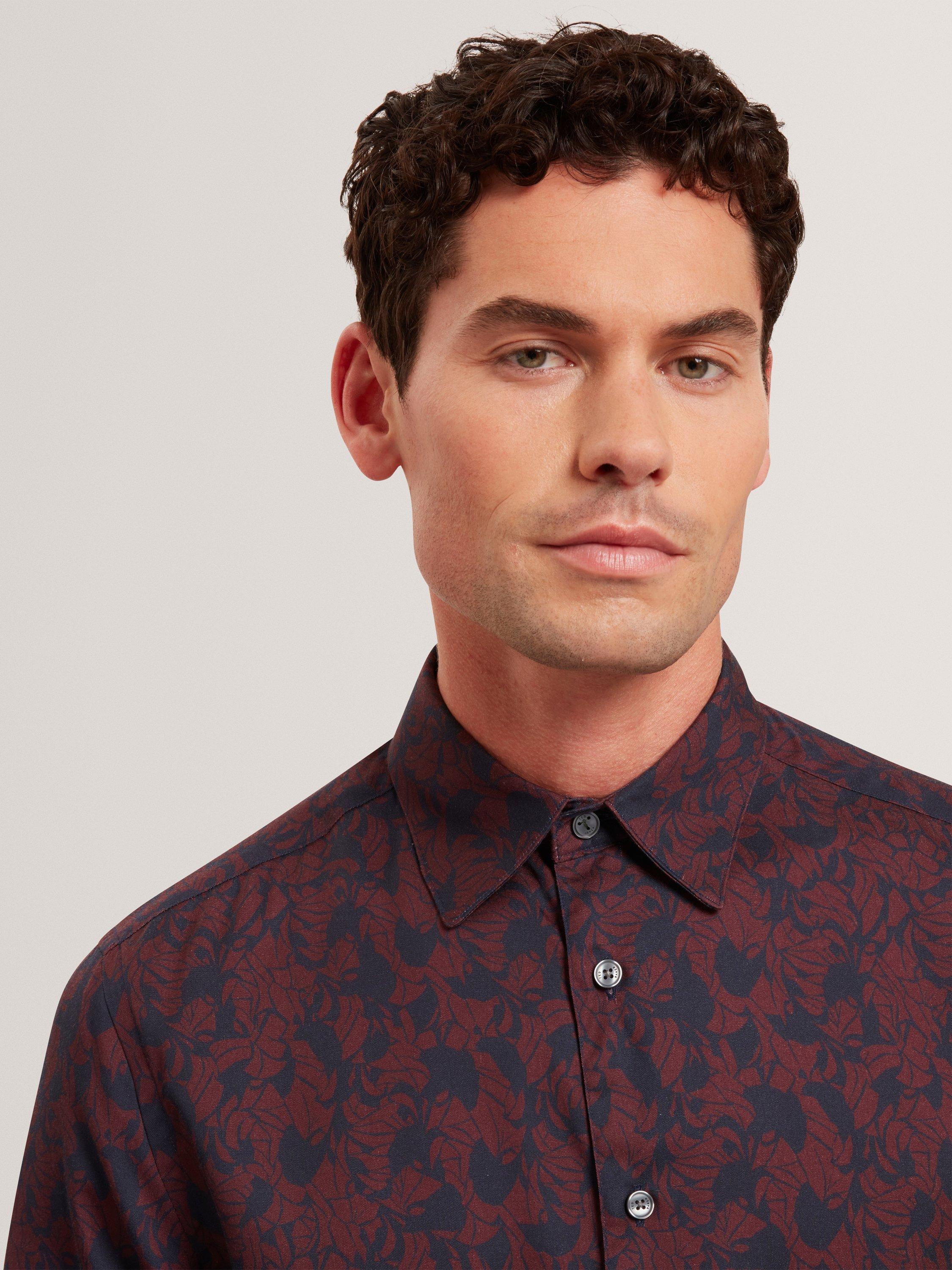Product image 3 of 7, which shows Ted Baker Akselle Regular Fit Shirt, Maroon, M