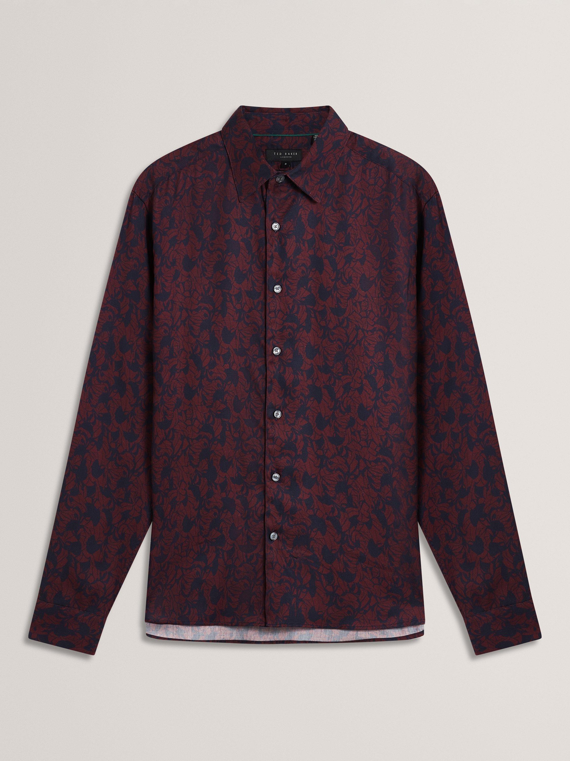 Product image 6 of 7, which shows Ted Baker Akselle Regular Fit Shirt, Maroon, M