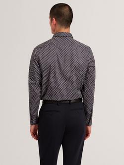 Ted Baker Agnar Regular Fit Cotton Shirt, Dark Grey - view 2, Dark Grey