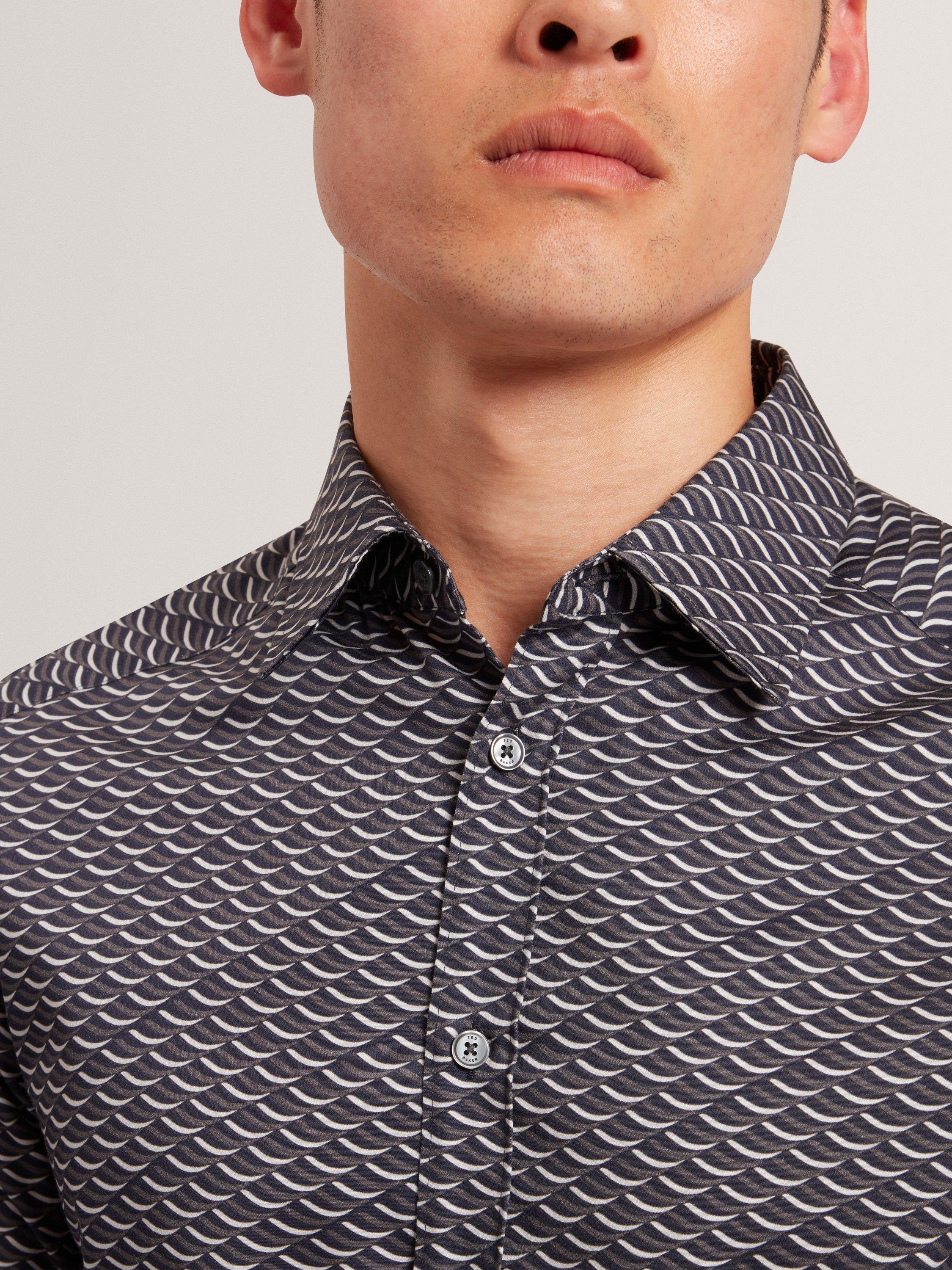 Product image 3 of 7, which shows Ted Baker Agnar Regular Fit Cotton Shirt, Dark Grey, S