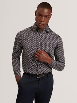 Ted Baker Kristov Regular Fit Cotton Shirt, Black, Black