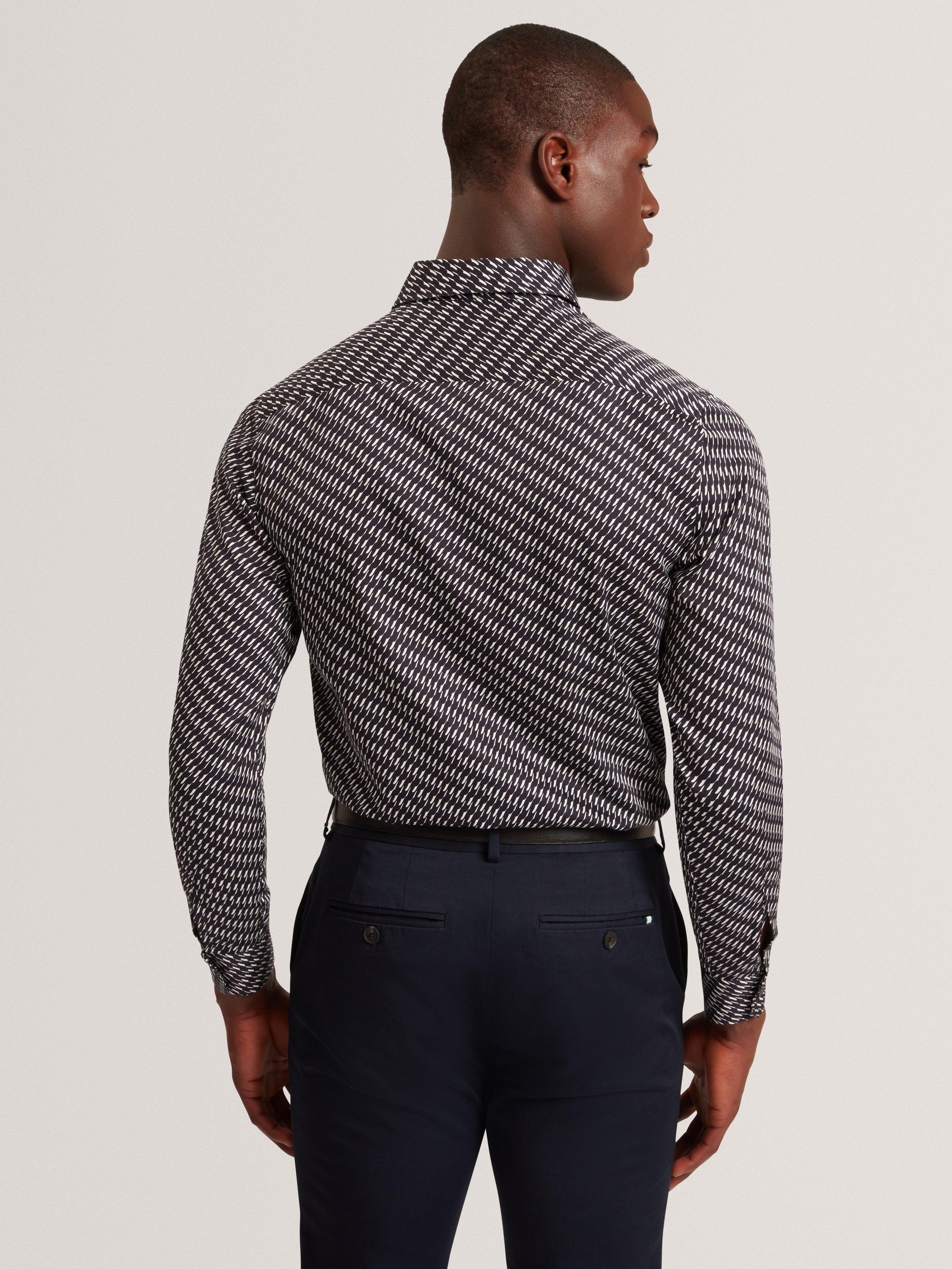 Product image 3 of 6, which shows Ted Baker Kristov Regular Fit Cotton Shirt, Black, S