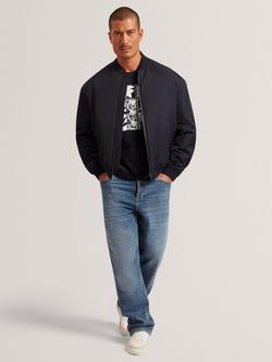 Ted Baker Bombard Zip Front Bomber Jacket, Navy, Navy
