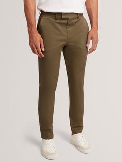 Ted Baker Howeton Straight Cotton Blend Chinos, Khaki, Khaki