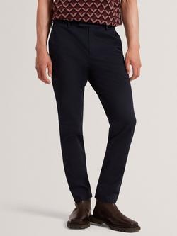 Ted Baker Howeton Straight Cotton Blend Chinos, Navy, Navy