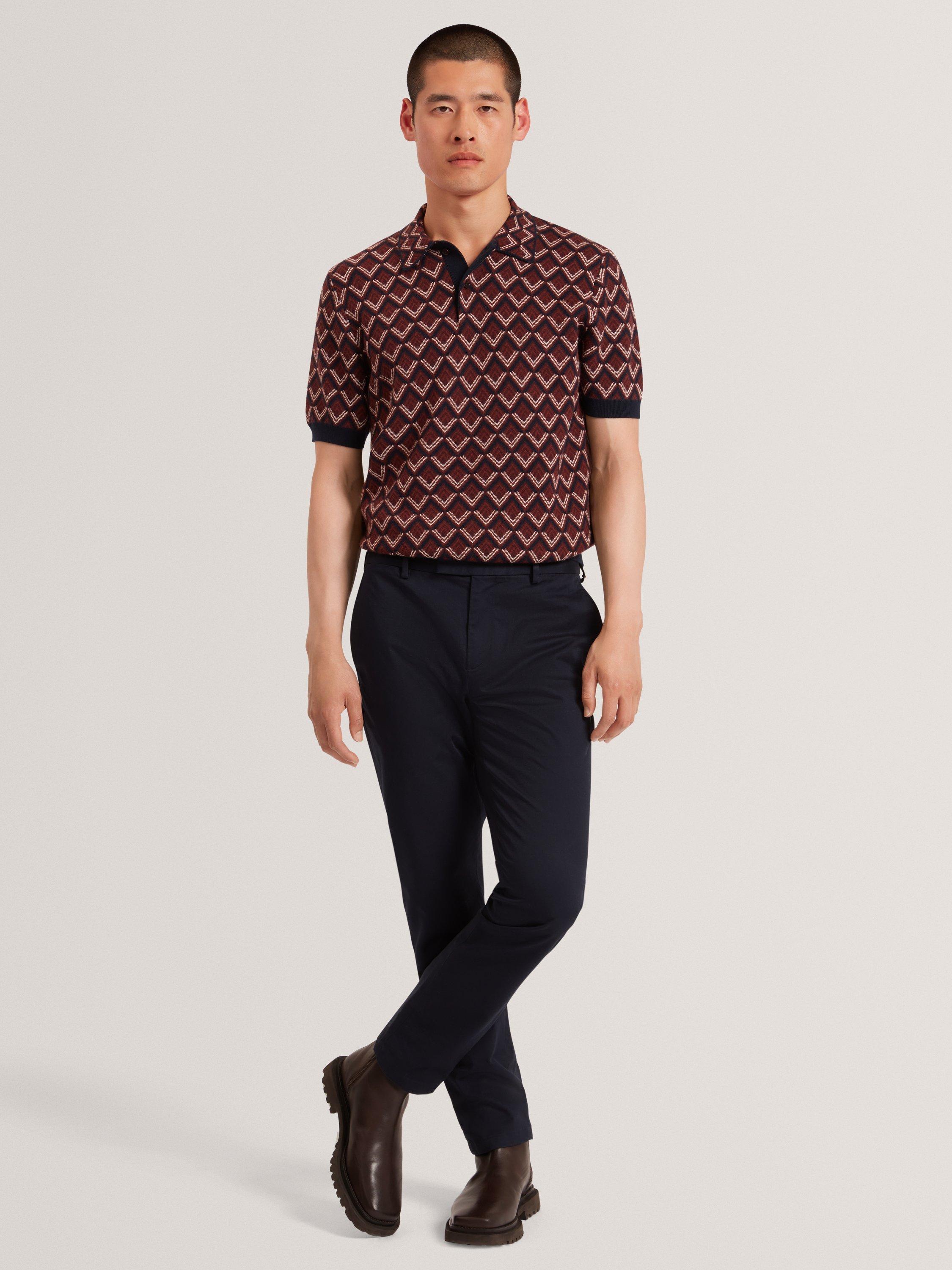 Product image 4 of 7, which shows Ted Baker Howeton Straight Cotton Blend Chinos, Navy, 30R