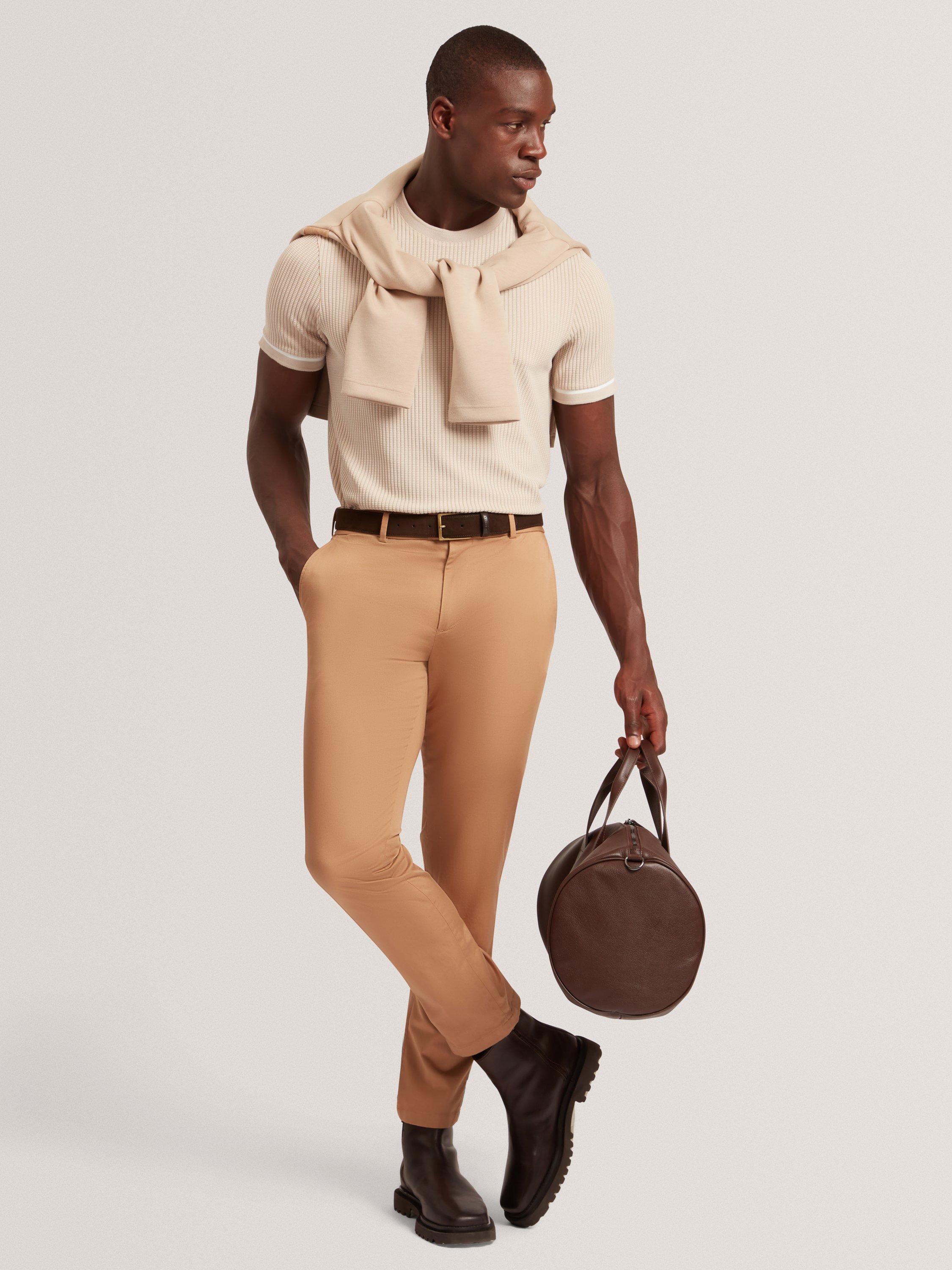 Product image 2 of 7, which shows Ted Baker Howeton Straight Cotton Blend Chinos, Tan, 30R