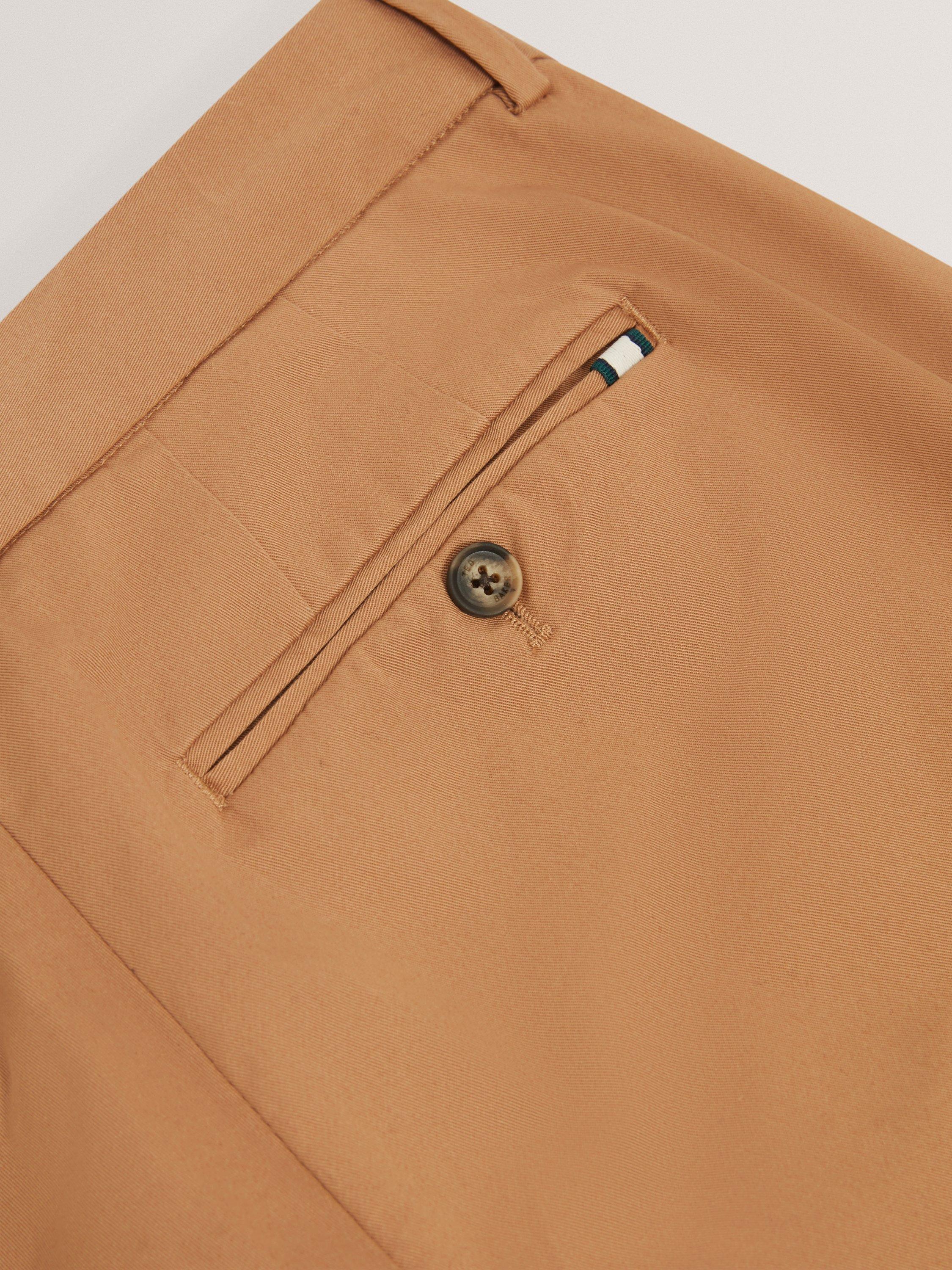 Product image 7 of 7, which shows Ted Baker Howeton Straight Cotton Blend Chinos, Tan, 30R