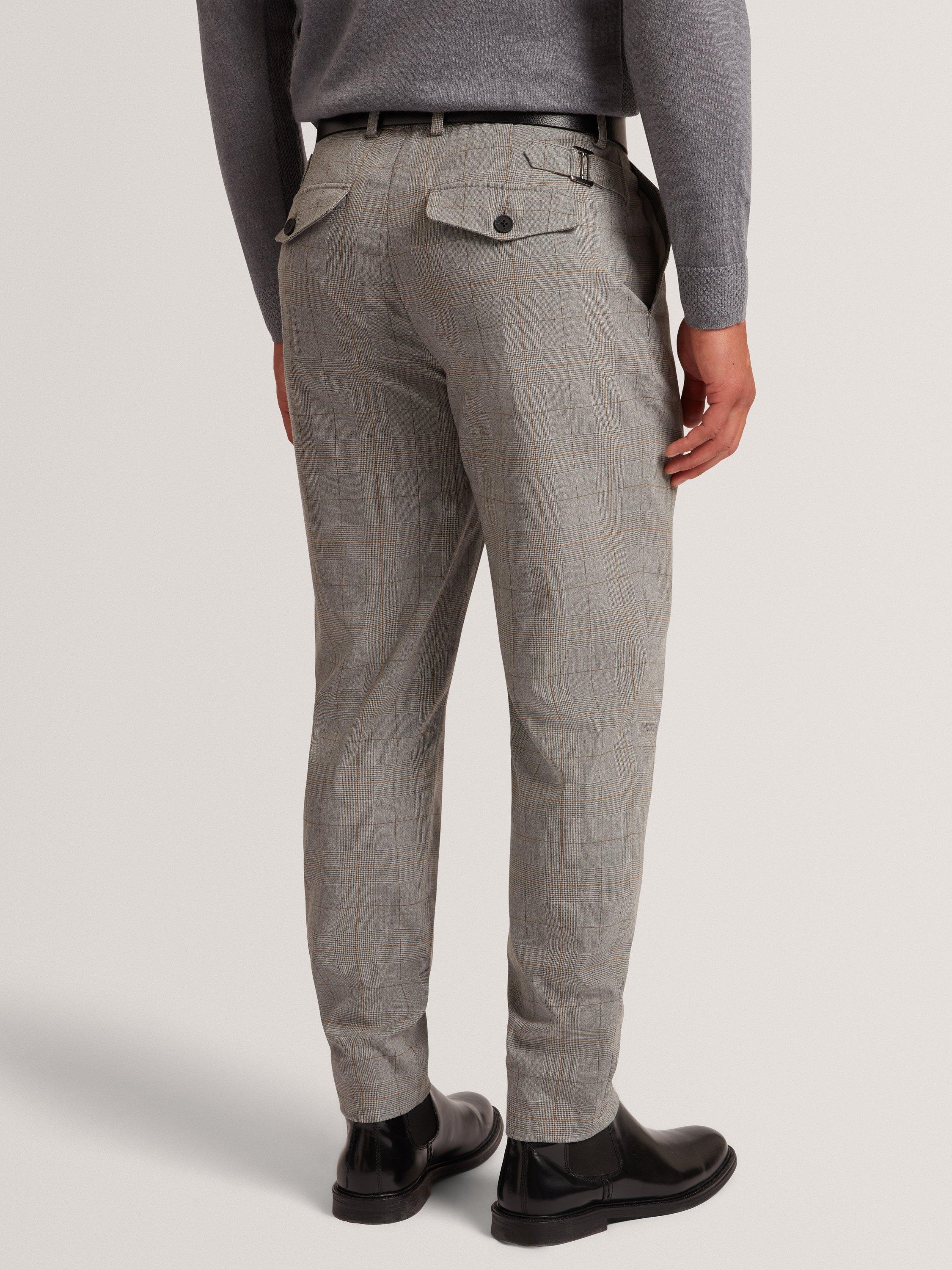 Product image 4 of 7, which shows Ted Baker Nathain Straight Check Chinos, Grey, 30R