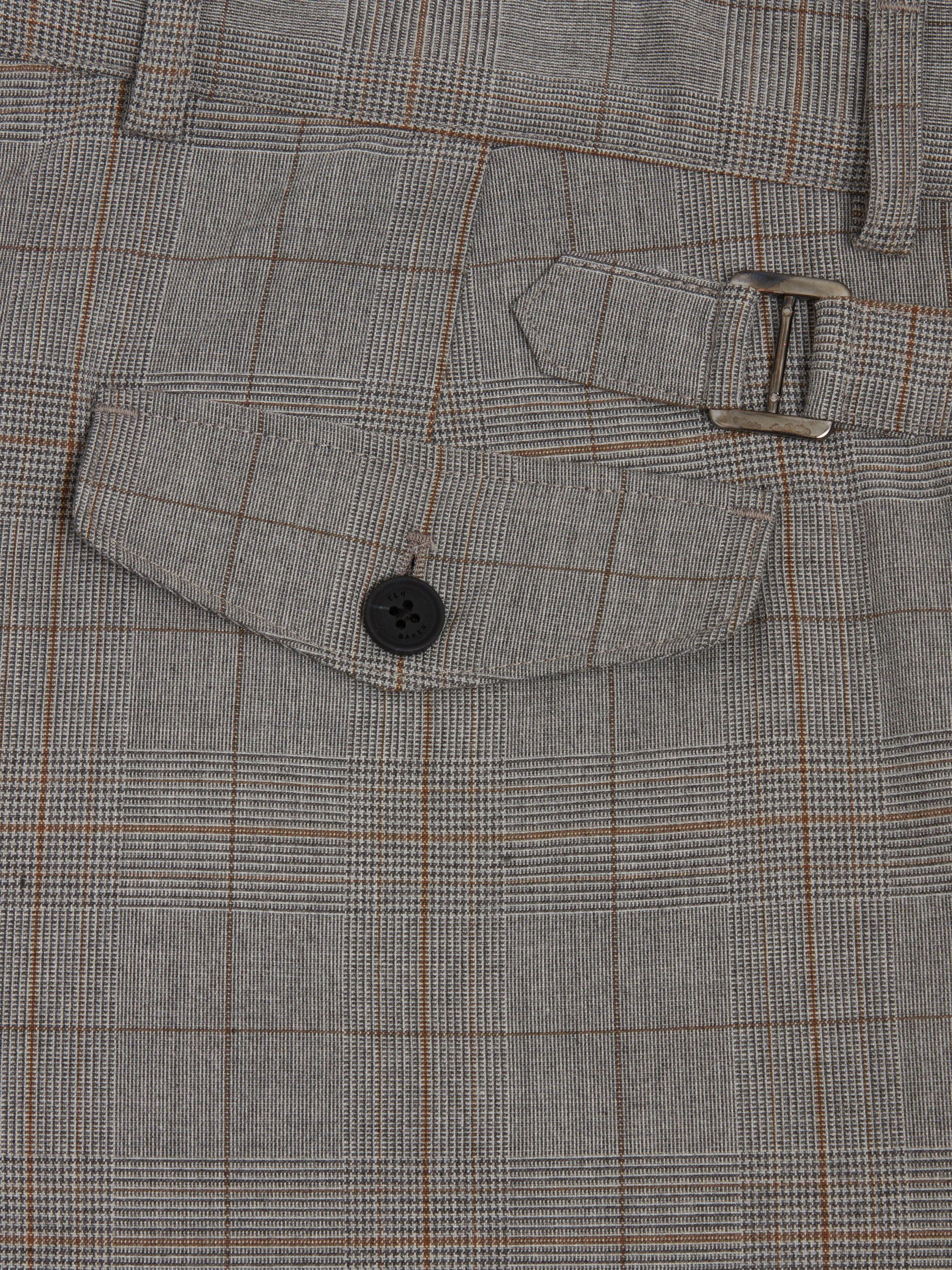 Product image 7 of 7, which shows Ted Baker Nathain Straight Check Chinos, Grey, 30R
