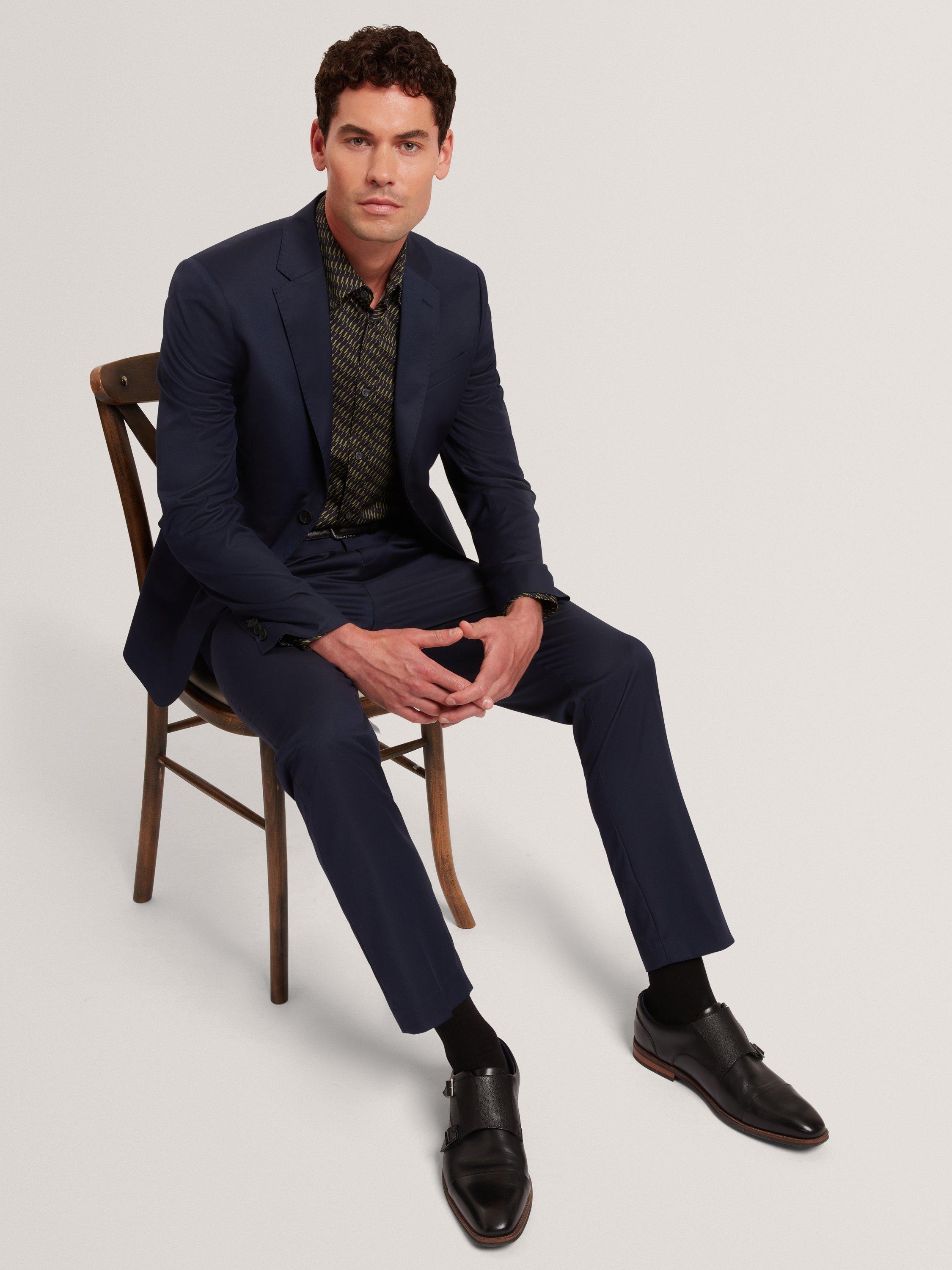 Product image 5 of 7, which shows Ted Baker Saisont Straight Chinos, Navy, 30R