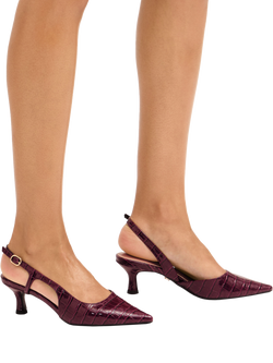 Carvela Alina Slingback Court Shoes - view 2, Red Wine