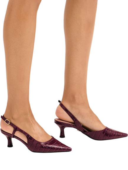 Carvela Alina Slingback Court Shoes - view 2, Red Wine