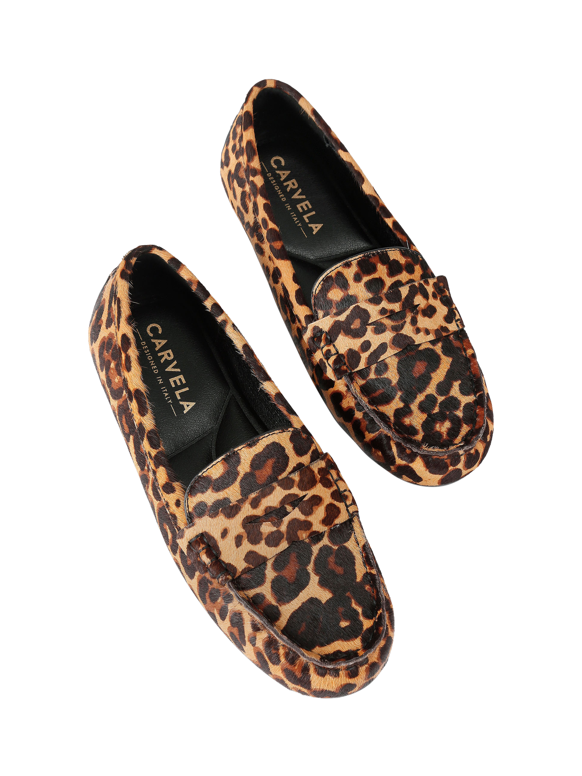 Product image 3 of 4, which shows Carvela Avola Leopard Loafers, Brown Dark, 3