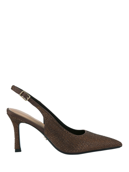 Carvela Corlette Slingback Jewelled Court Shoes, Brown