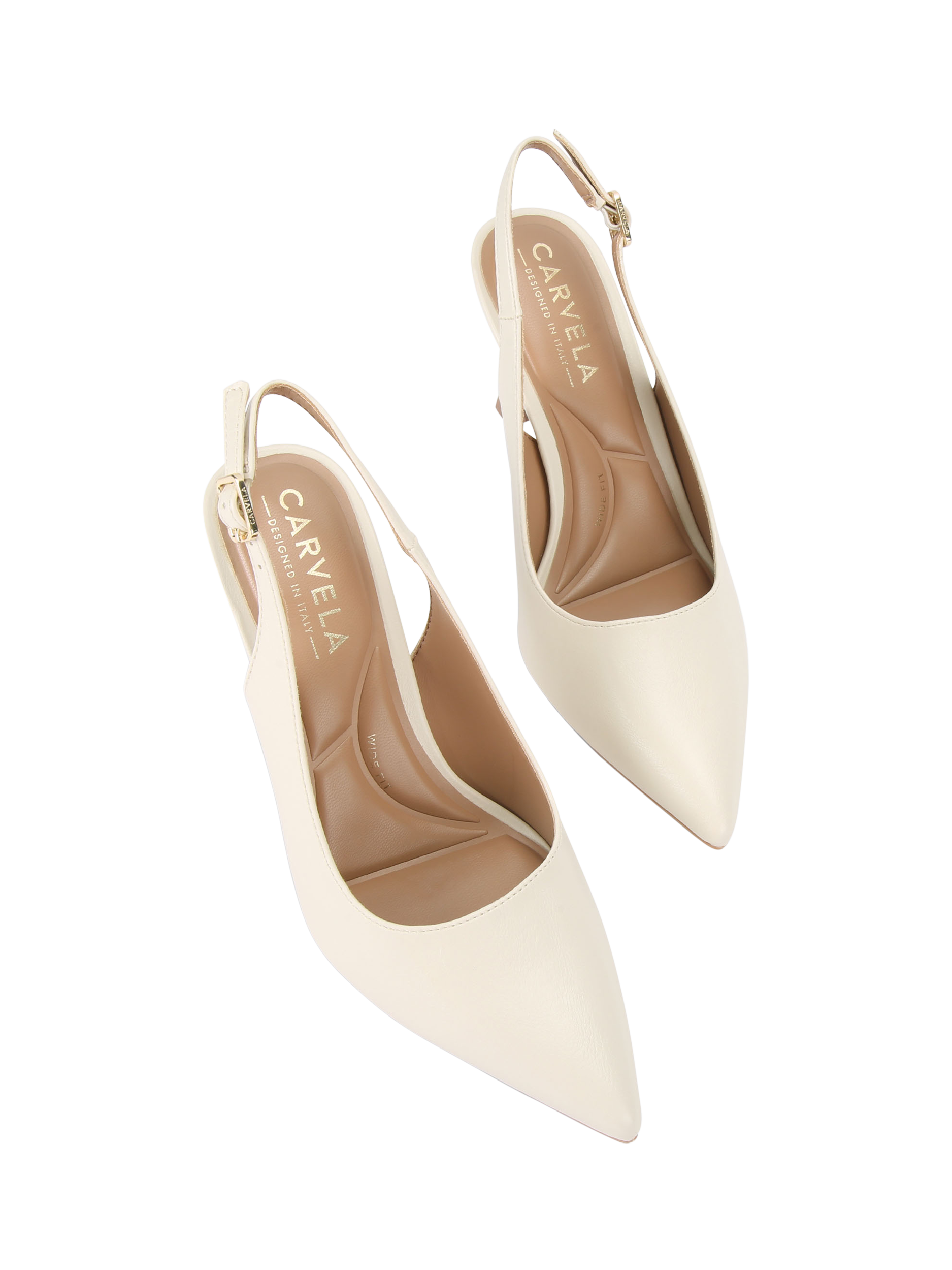 Product image 2 of 4, which shows Carvela Corletta Slingback Court Shoes, Putty, 3