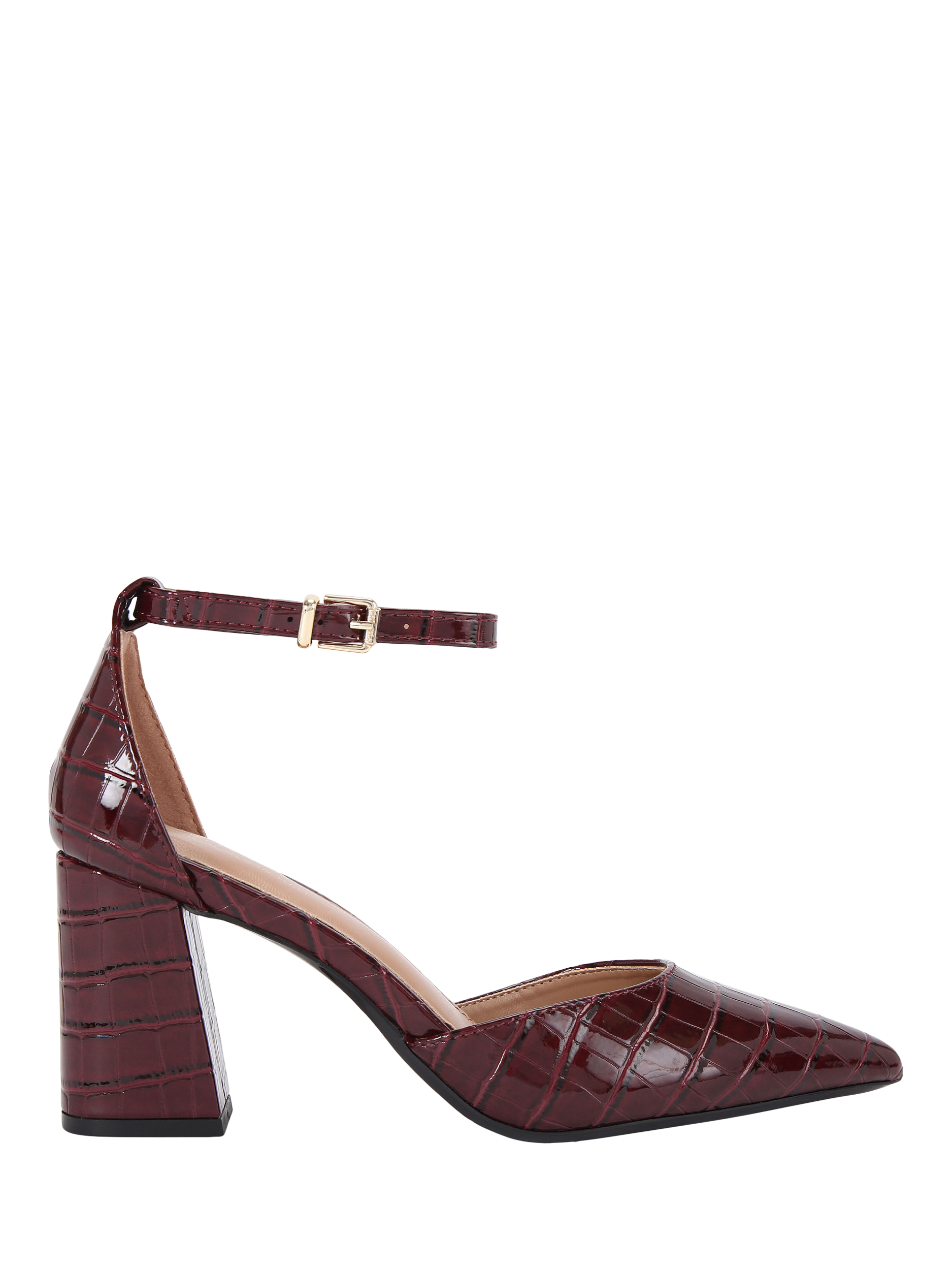 Product image 1 of 5, which shows Carvela Refined Croc EffectCourt Shoes, Red, 3