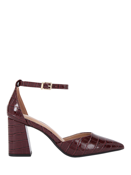 Carvela Refined Croc EffectCourt Shoes, Red