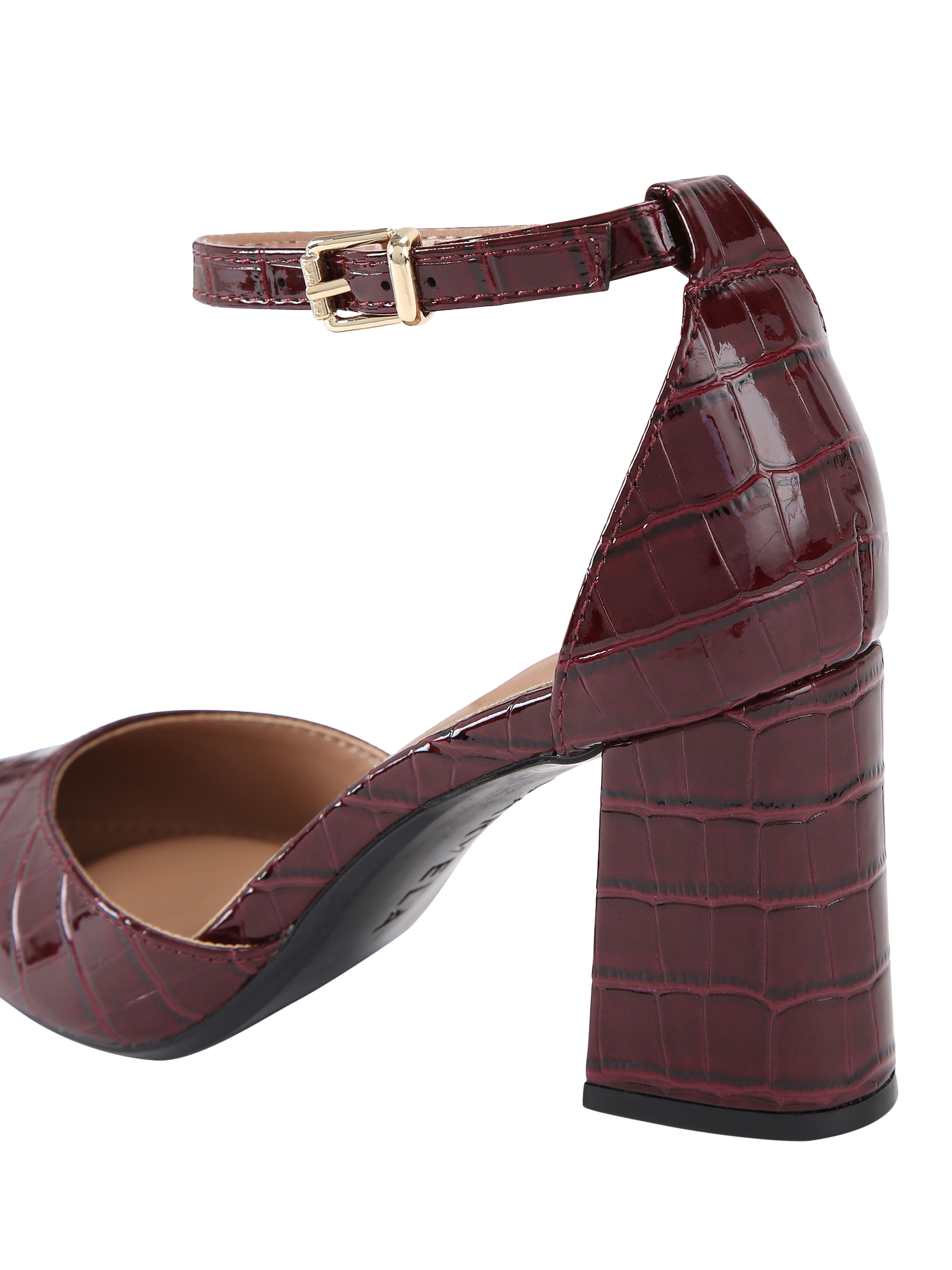 Product image 4 of 5, which shows Carvela Refined Croc EffectCourt Shoes, Red, 3
