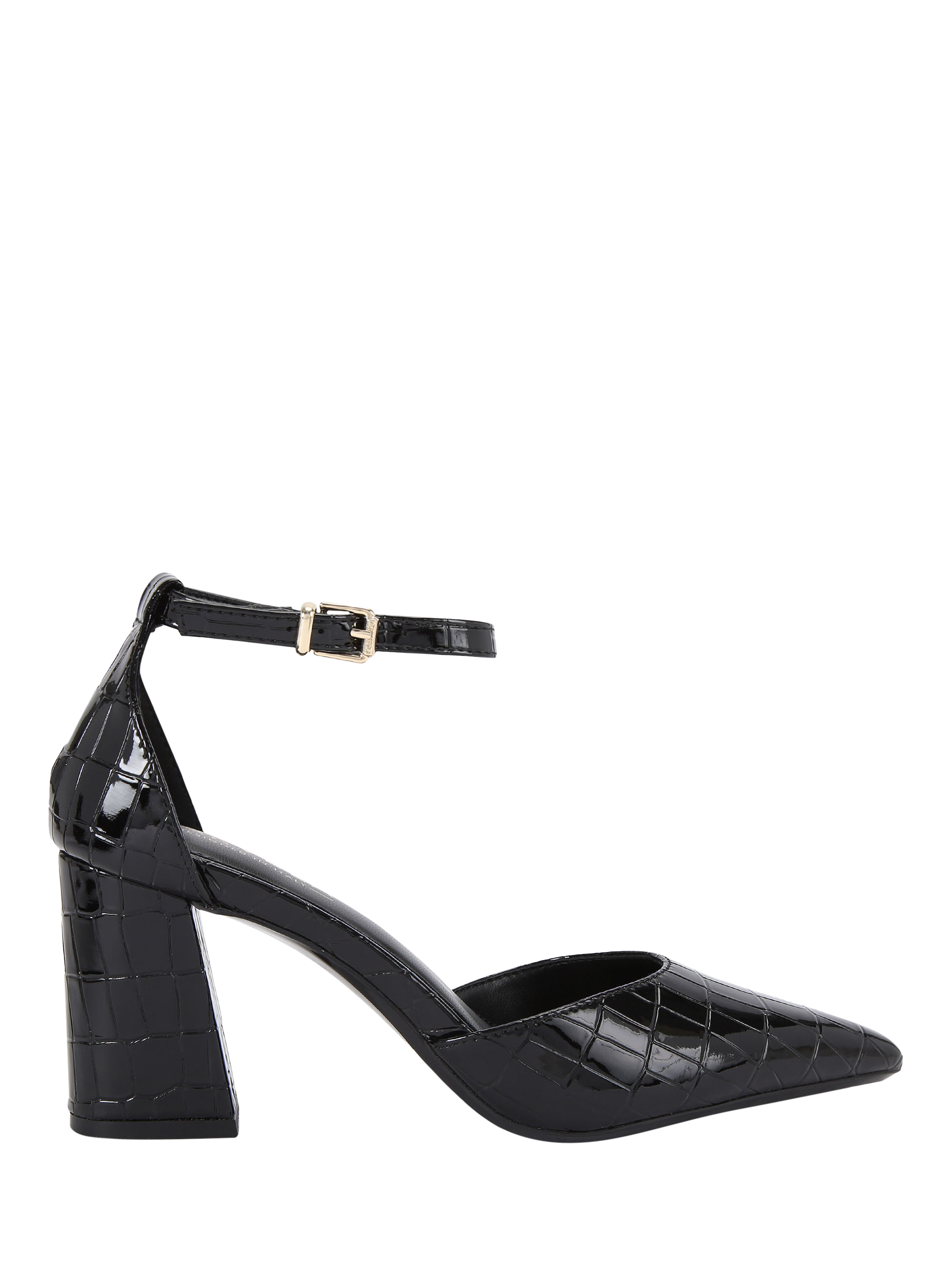 Product image 1 of 5, which shows Carvela Refined Croc EffectCourt Shoes, Black, 3