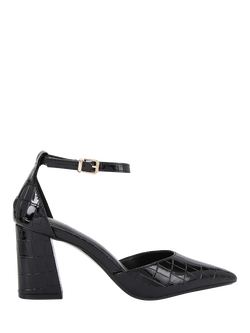 Carvela Refined Croc EffectCourt Shoes, Black