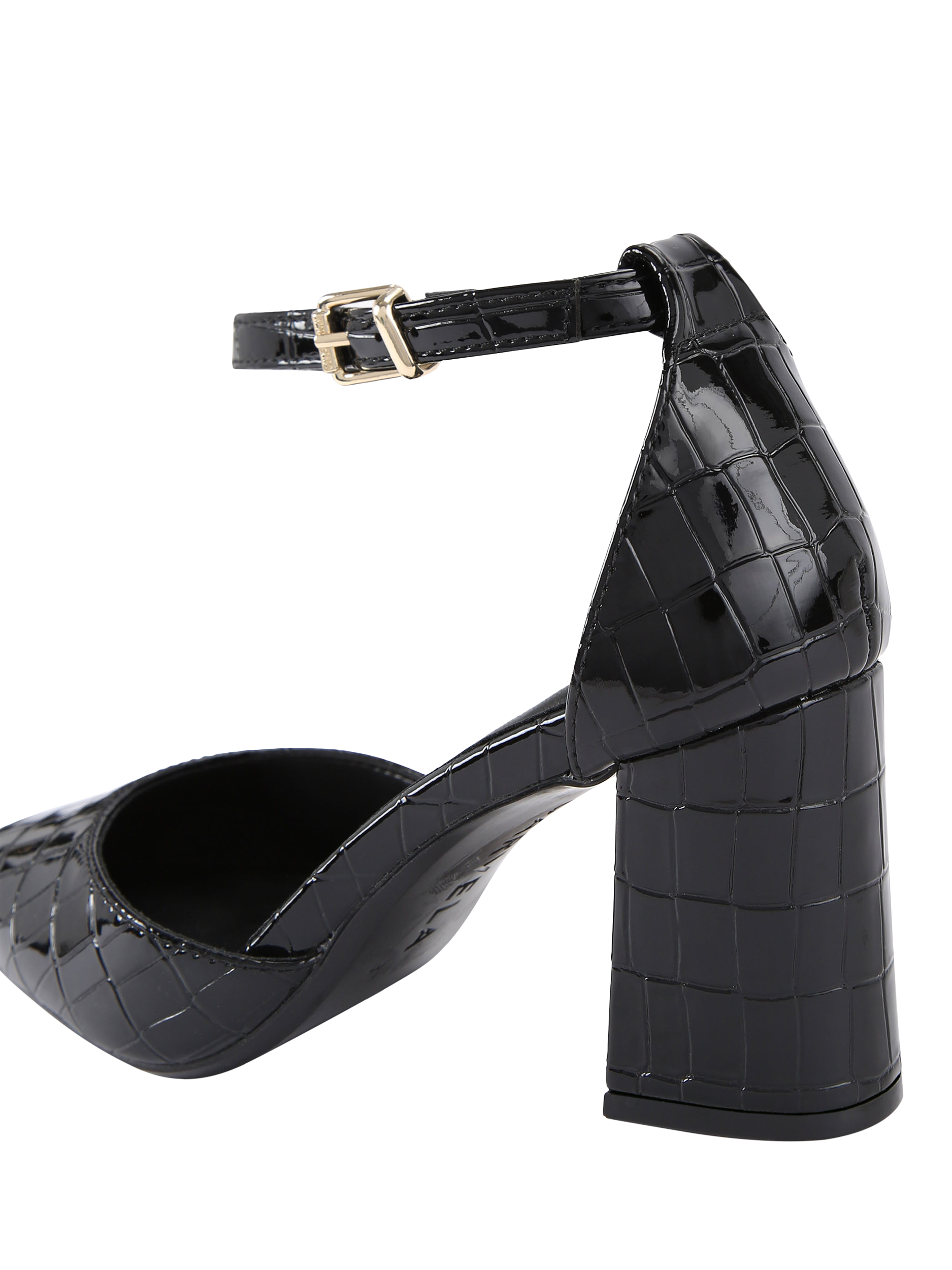 Product image 4 of 5, which shows Carvela Refined Croc EffectCourt Shoes, Black, 3
