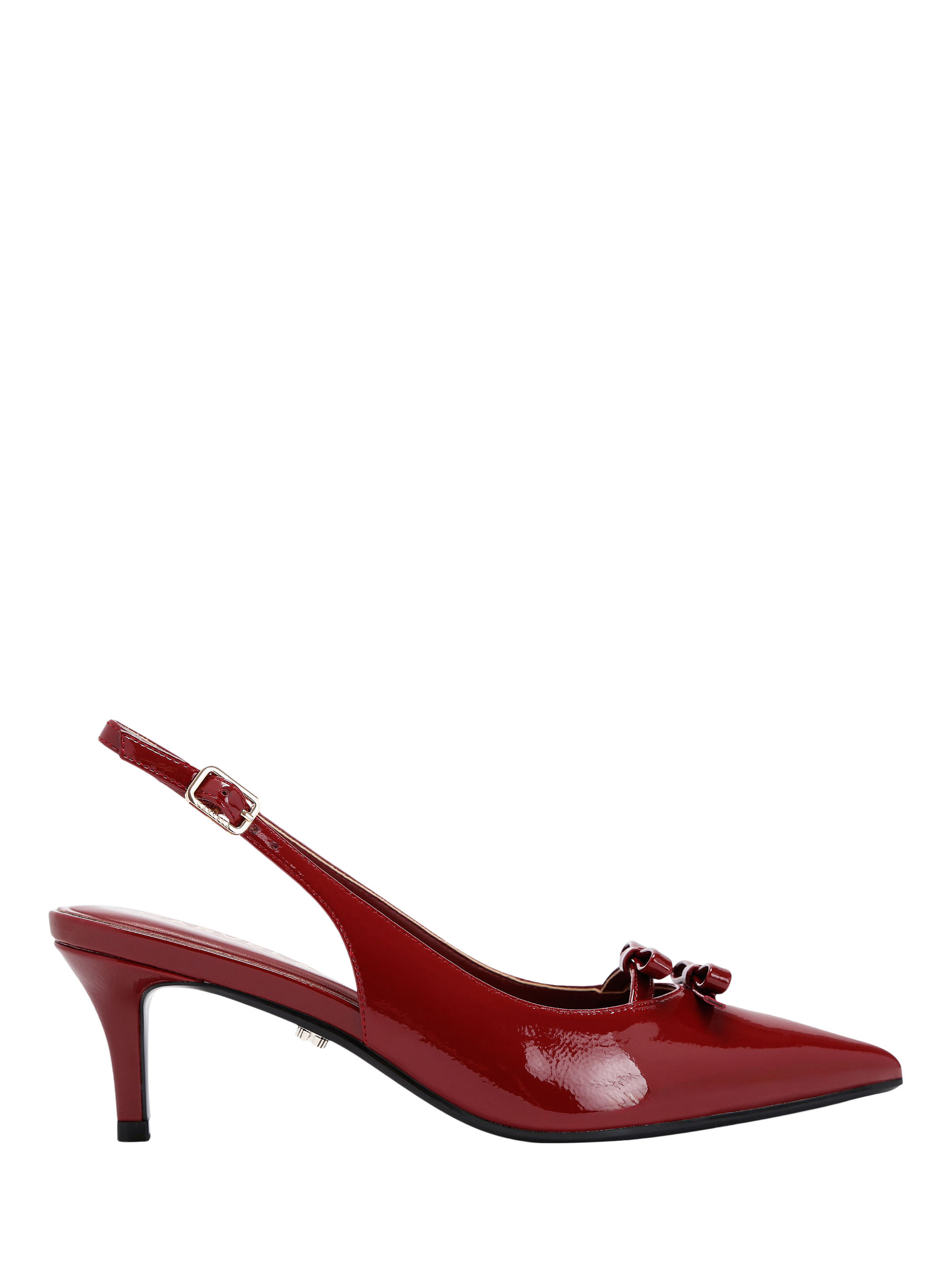 Product image 1 of 5, which shows Carvela Positano Bow Patent Pointed Slingback Courts, Red, 3