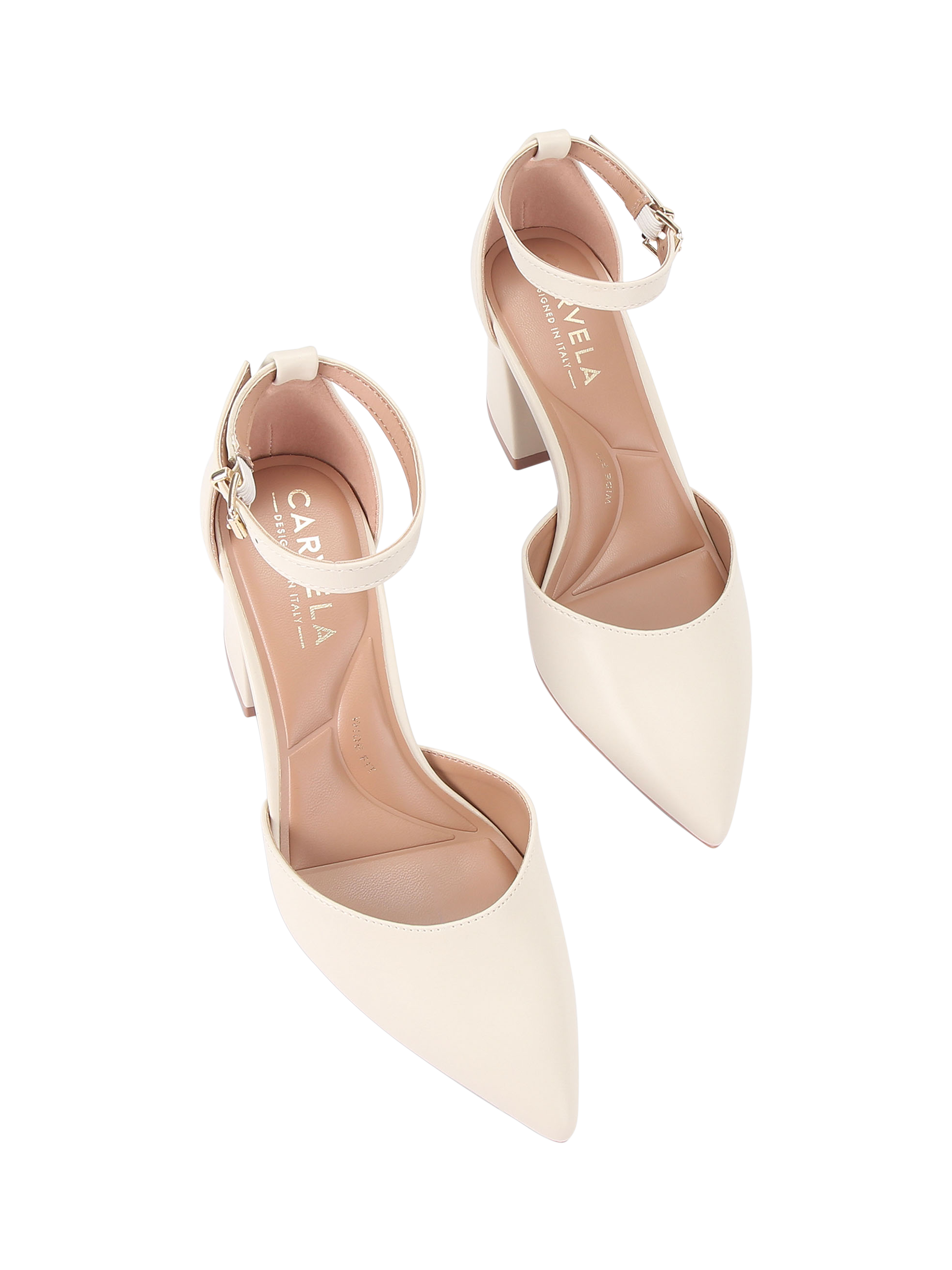 Product image 2 of 4, which shows Carvela Refined Wide Court Shoes, Putty, 3