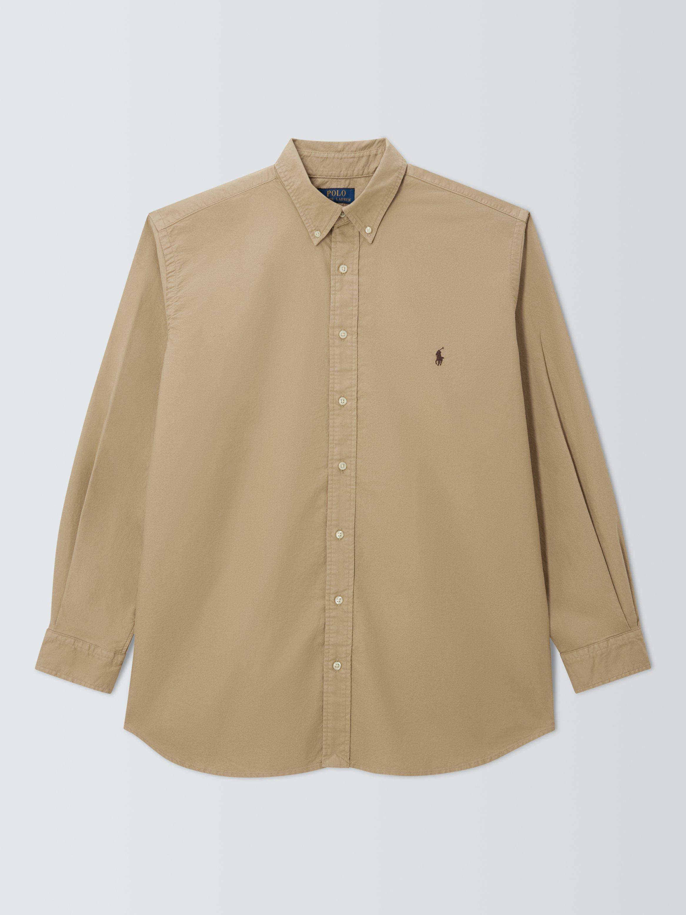 Product image 1 of 1, which shows Polo Ralph Lauren Big & Tall Cotton Regular Fit Oxford Shirt, Coastal Beige, 1XB