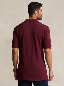 Polo Ralph Lauren Cotton Custom Slim Fit Short Sleeve Polo Shirt, Spring Wine Heather - view 2, Spri Wine Heat/C7996