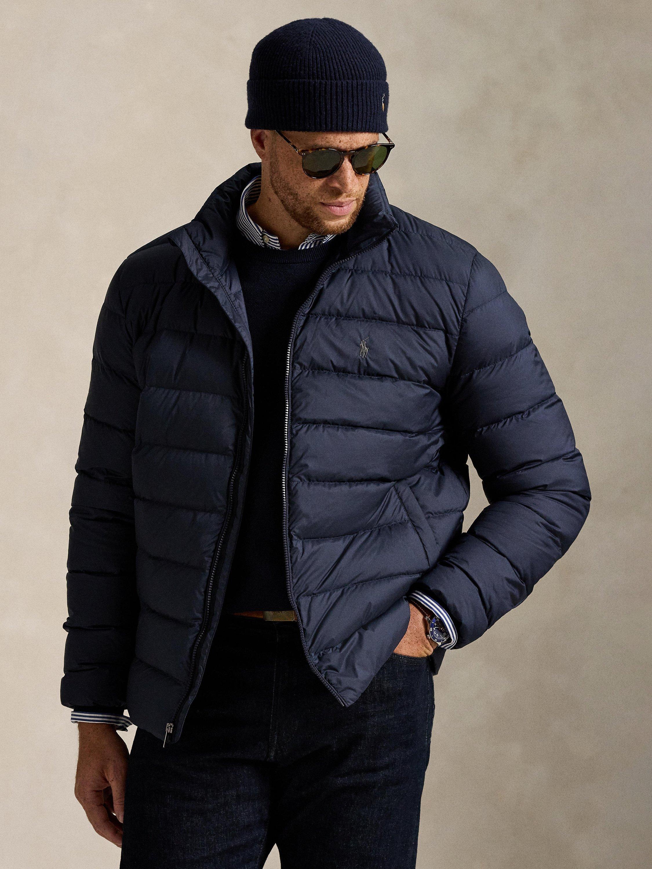 Product image 1 of 6, which shows Polo Ralph Lauren Padded Bomber Jacket, Collection Navy, 3XB