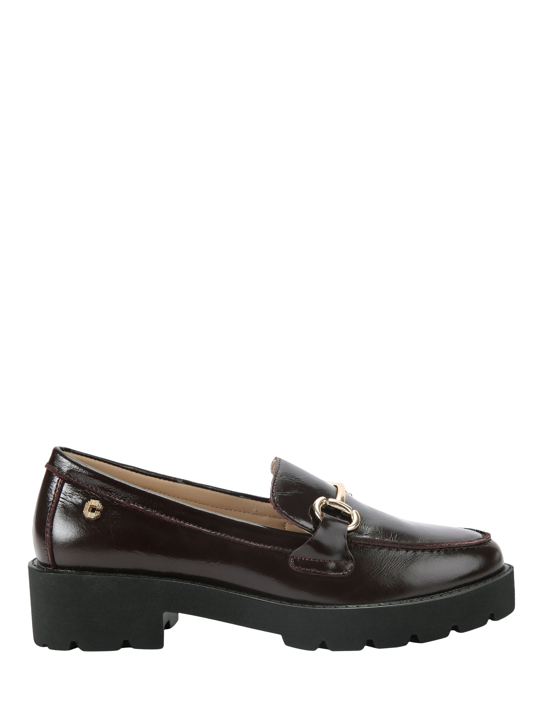 Product image 1 of 5, which shows Carvela Snap Leather Chunky Loafers, Red Wine, 3