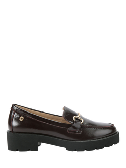 Carvela Snap Leather Chunky Loafers, Red Wine