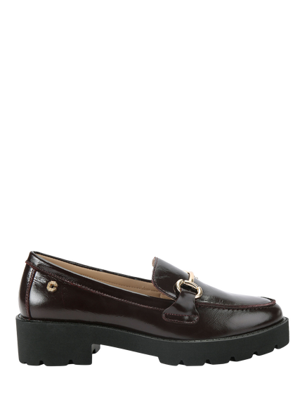 Carvela Snap Leather Chunky Loafers, Red Wine