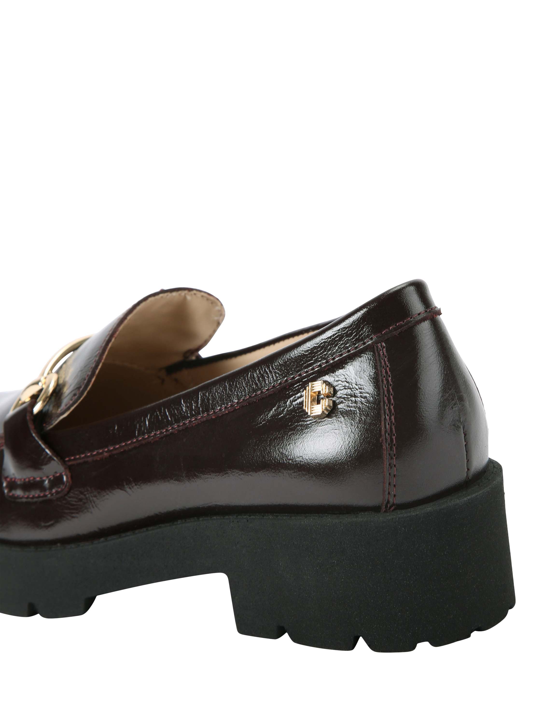 Product image 4 of 5, which shows Carvela Snap Leather Chunky Loafers, Red Wine, 3