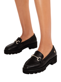 Carvela Snap Leather Chunky Loafers, Black - view 2, Black