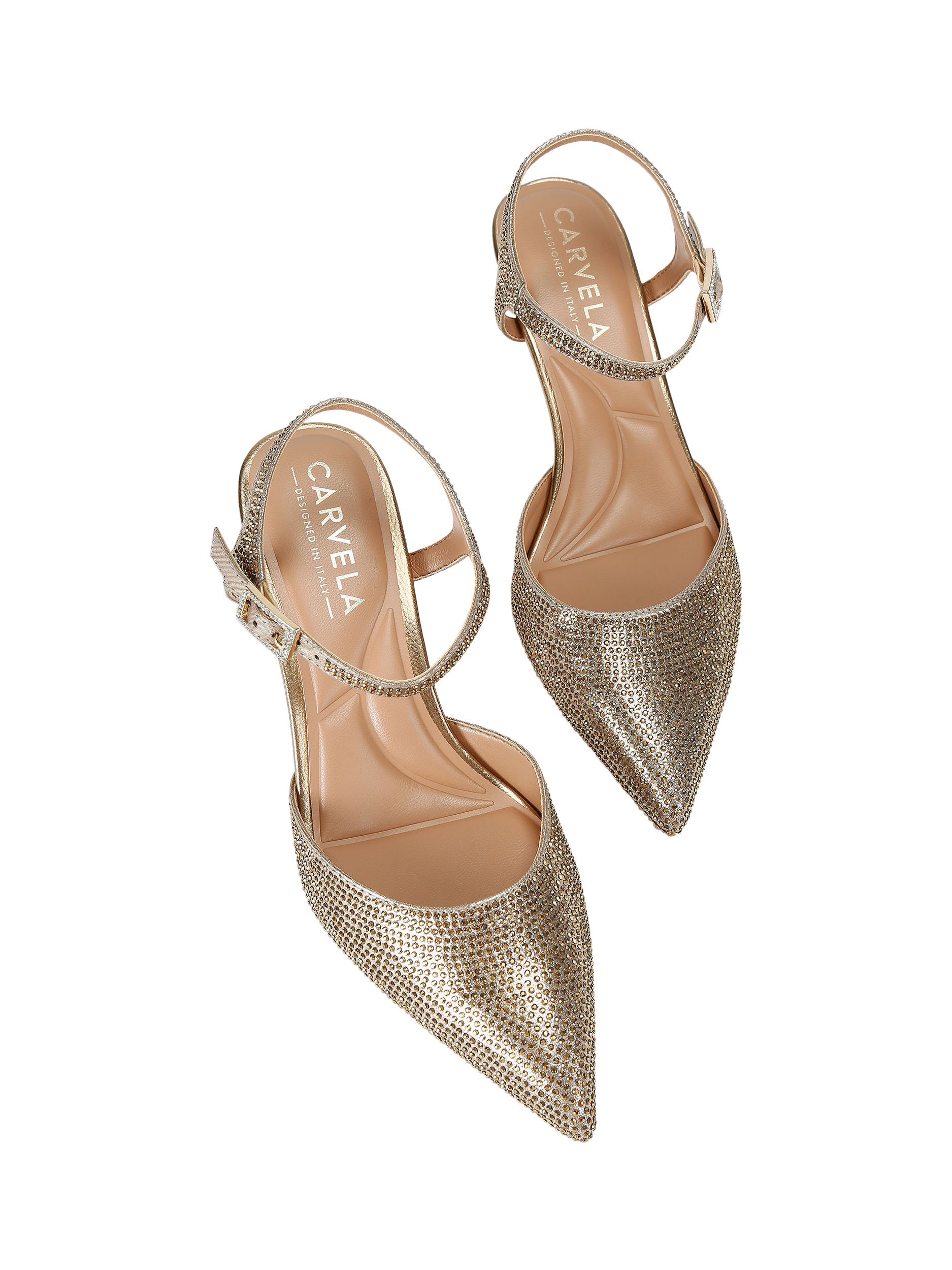 Product image 3 of 4, which shows Carvela Sofia Court Shoes, Gold, 3