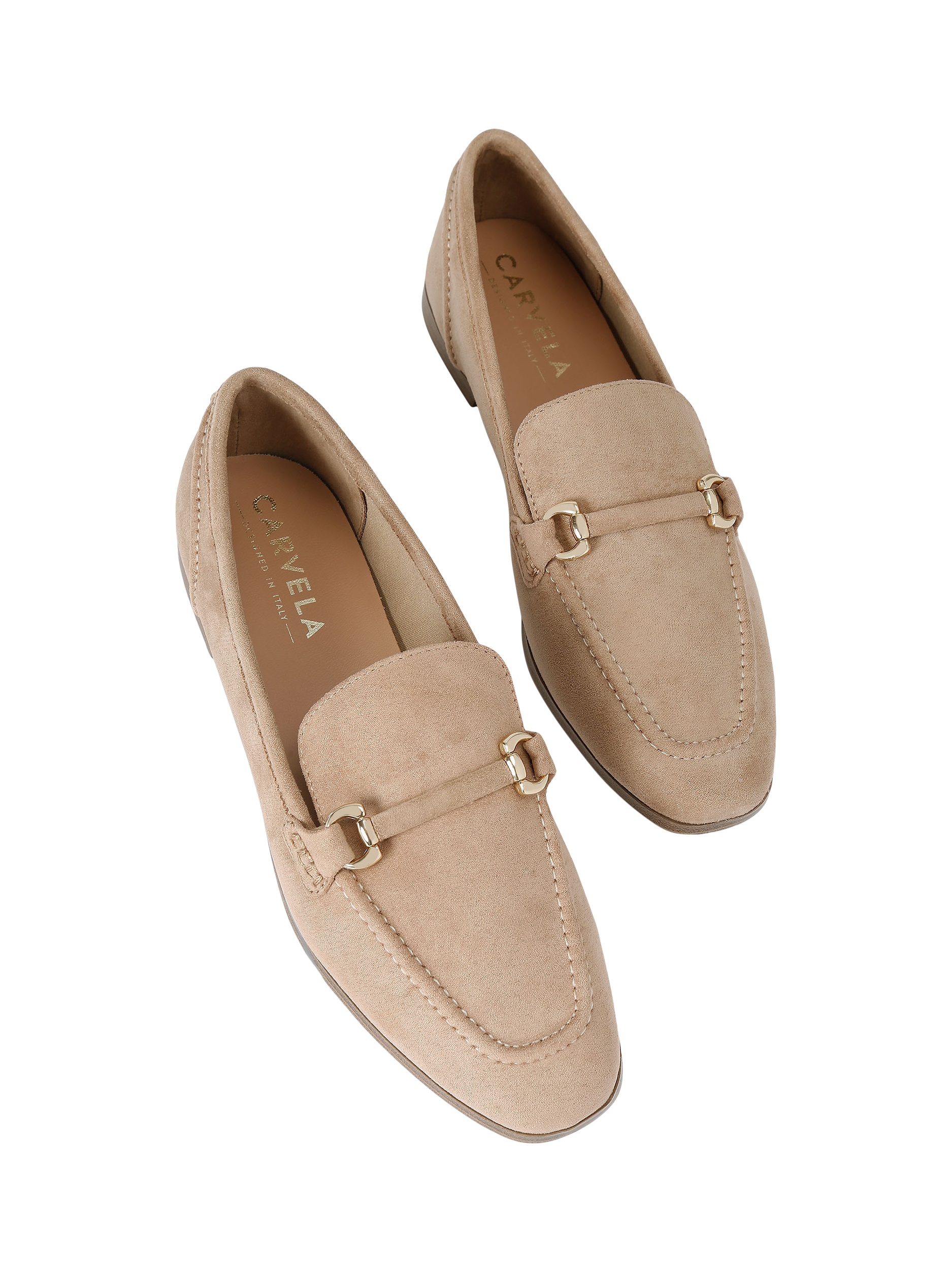 Product image 2 of 11, which shows Carvela Spello Microsuede Loafers, Natural Taupe, 3