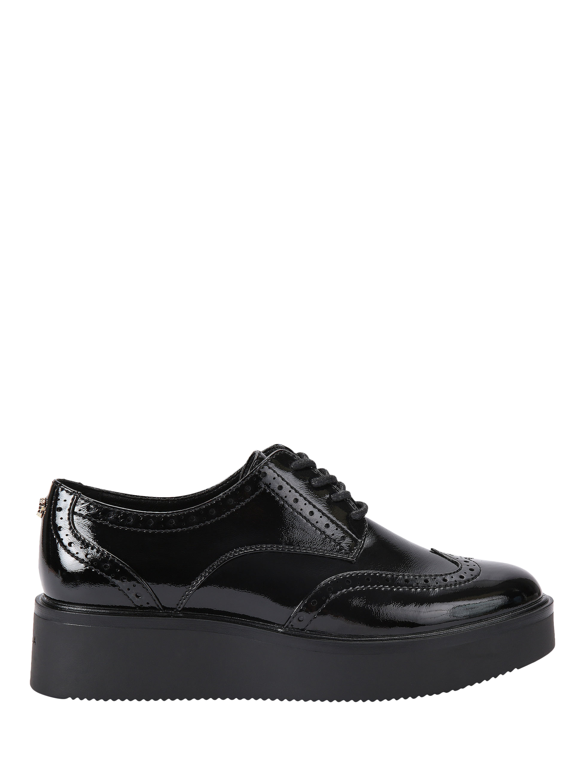 Product image 1 of 4, which shows Carvela Strada Patent Lace Up Brogues, Black, 3