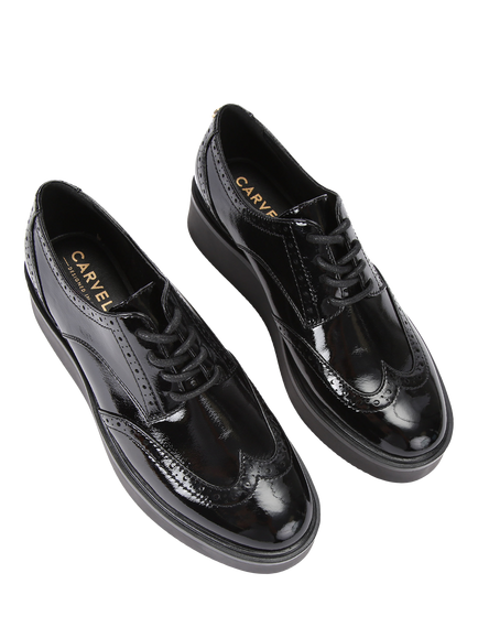 Carvela Strada Patent Lace Up Brogues, Black - view 2, Black