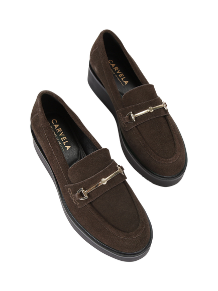 Carvela Vista Suede Loafers, Brown - view 2, Brown