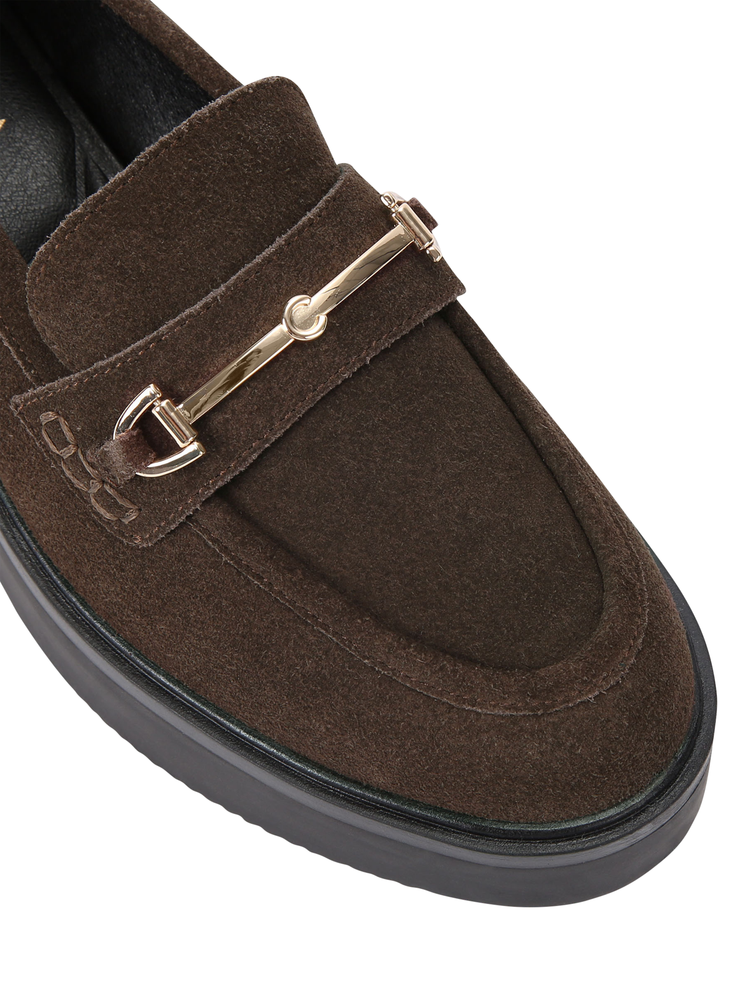 Product image 4 of 4, which shows Carvela Vista Suede Loafers, Brown, 3