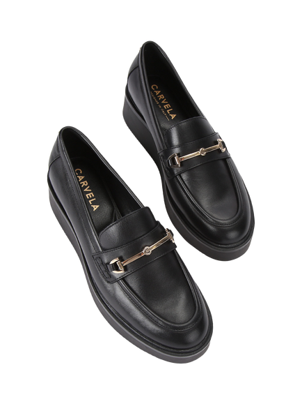 Carvela Vista Leather Loafers, Black - view 2, Black